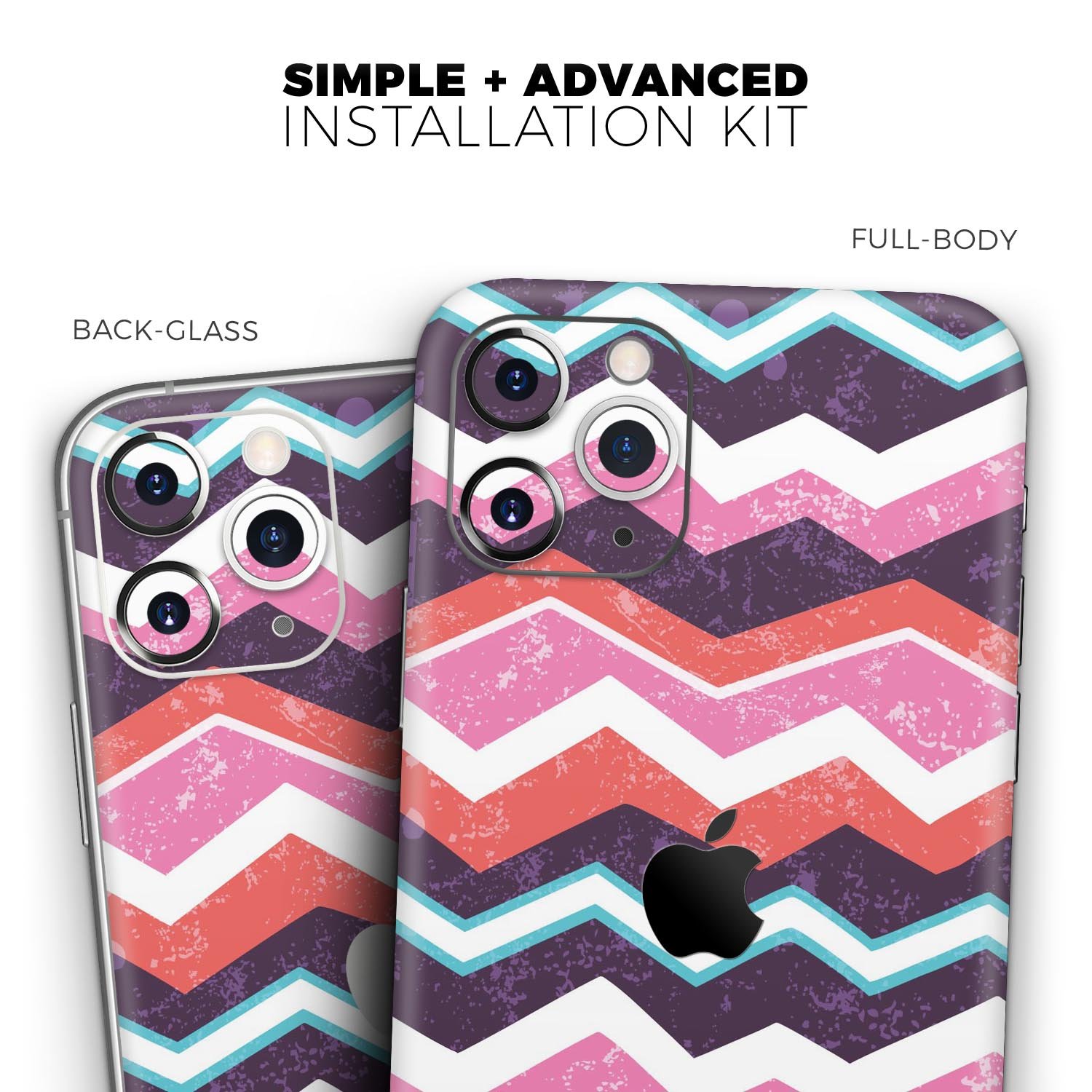 Jagged Colorful Chevron Skin-Kit for Apple iPhone, showcasing vibrant chevron pattern on a sleek device.