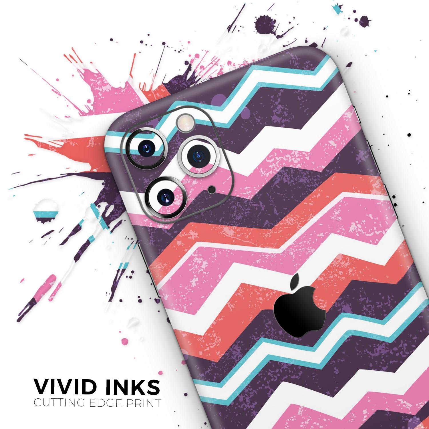 Jagged Colorful Chevron Skin-Kit for Apple iPhone, showcasing vibrant chevron pattern on a sleek device.