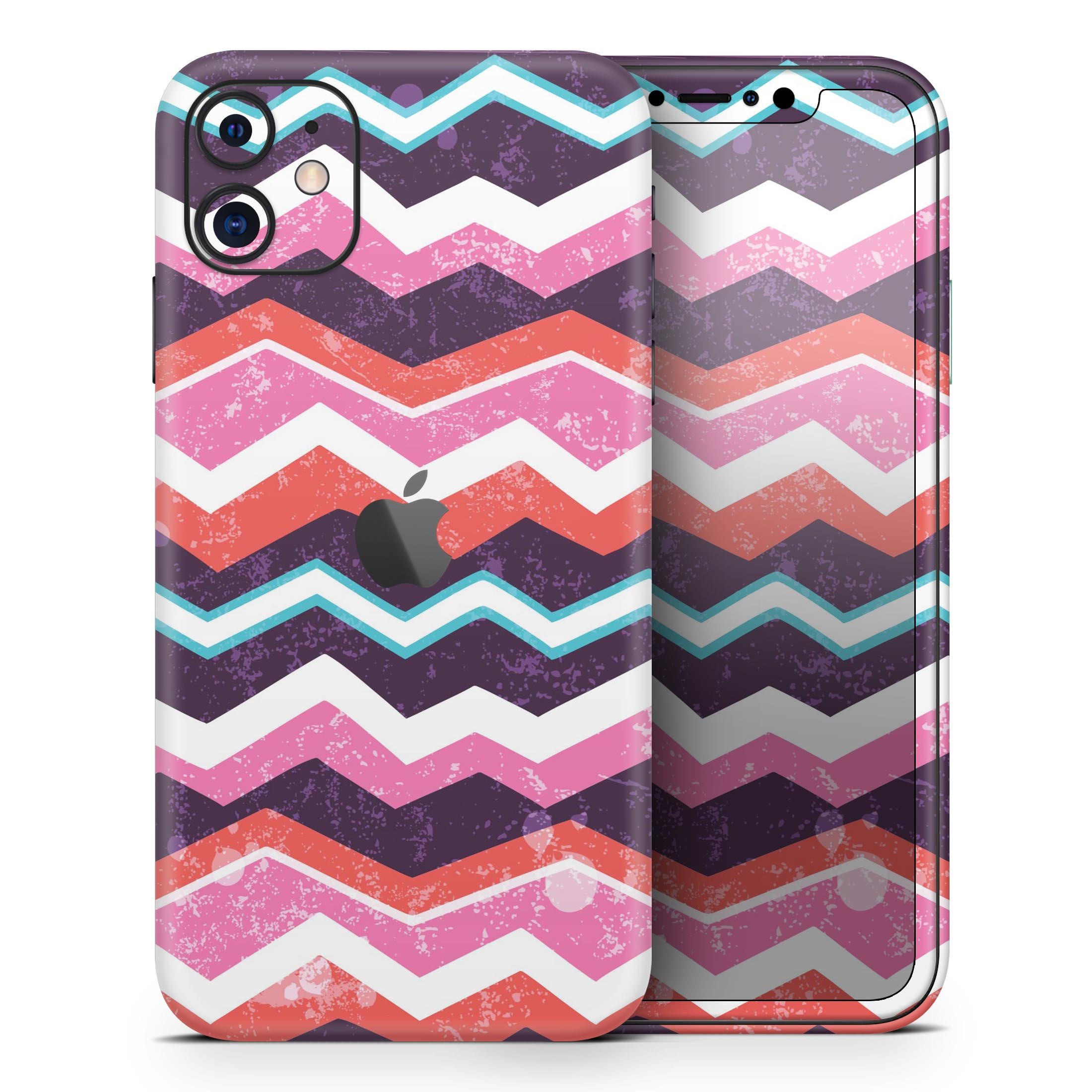 Jagged Colorful Chevron Skin-Kit for Apple iPhone, showcasing vibrant chevron pattern on a sleek device.