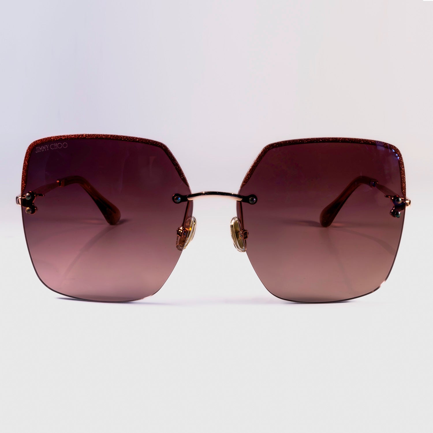 Jimmy Choo Square Sunglasses Tavi/N/S featuring a sleek metal frame and stylish square lenses, perfect for a fashionable look.