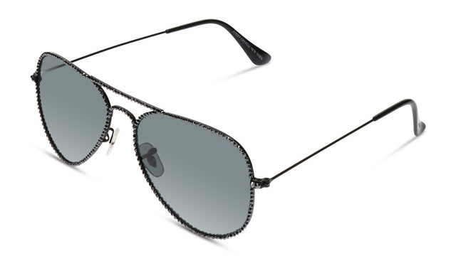 JIMMY CRYSTAL GL3003-HT aviator sunglasses for women with a full-rimmed black metal frame.