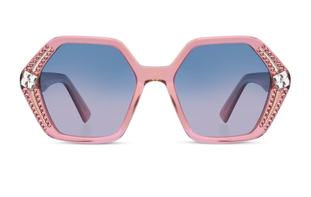 JIMMY CRYSTAL GLT1015-C4-BLUSHROSE full-rimmed geometric frame in blush rose color for women.