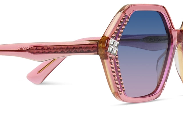 JIMMY CRYSTAL GLT1015-C4-BLUSHROSE full-rimmed geometric frame in blush rose color for women.