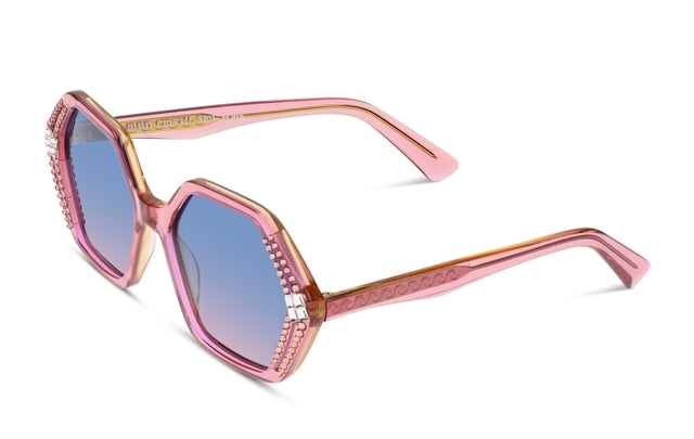 JIMMY CRYSTAL GLT1015-C4-BLUSHROSE full-rimmed geometric frame in blush rose color for women.