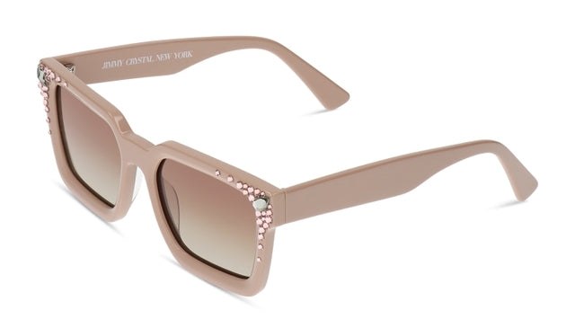 JIMMY CRYSTAL GLT1019-C2-VINTAGERO full-rimmed square glasses in pink, designed for women, showcasing stylish acetate material.