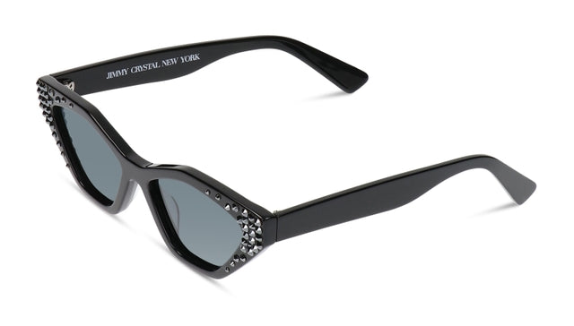 JIMMY CRYSTAL GLT1035-C2-HT cat eye glasses in black acetate, featuring a full-rimmed design for women.