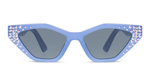 JIMMY CRYSTAL GLT1035-C4-TRANSMISS cat eye glasses for women in blue, featuring a full-rimmed acetate frame.