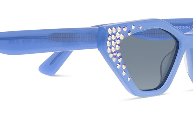 JIMMY CRYSTAL GLT1035-C4-TRANSMISS cat eye glasses for women in blue, featuring a full-rimmed acetate frame.