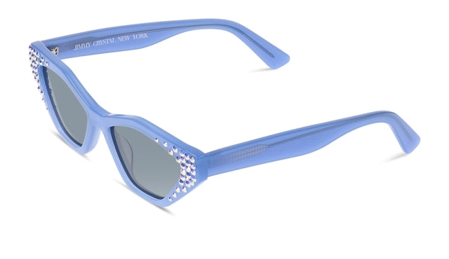 JIMMY CRYSTAL GLT1035-C4-TRANSMISS cat eye glasses for women in blue, featuring a full-rimmed acetate frame.