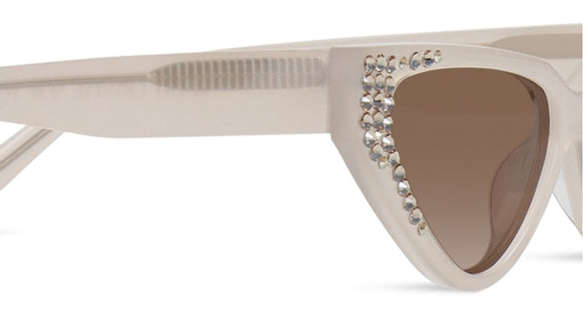 JIMMY CRYSTAL GLT1036-C2-CLR cat eye glasses in white, featuring a full-rimmed acetate frame designed for women.