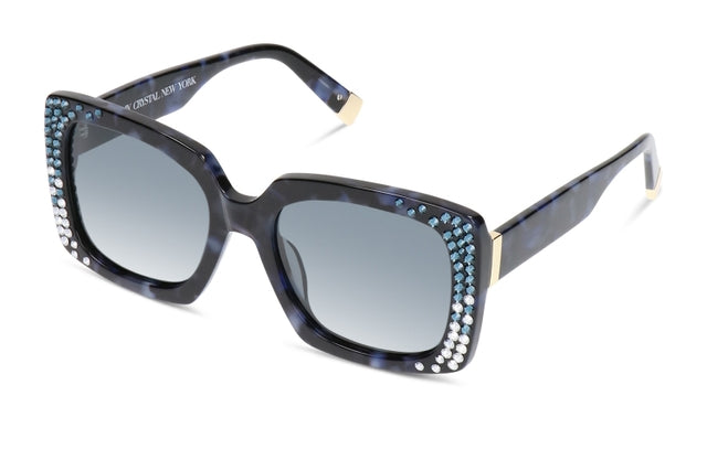 JIMMY CRYSTAL GLT1070-C4-MONT+BLU+ full-rimmed blue glasses for women, featuring a rectangular shape and stylish acetate material.