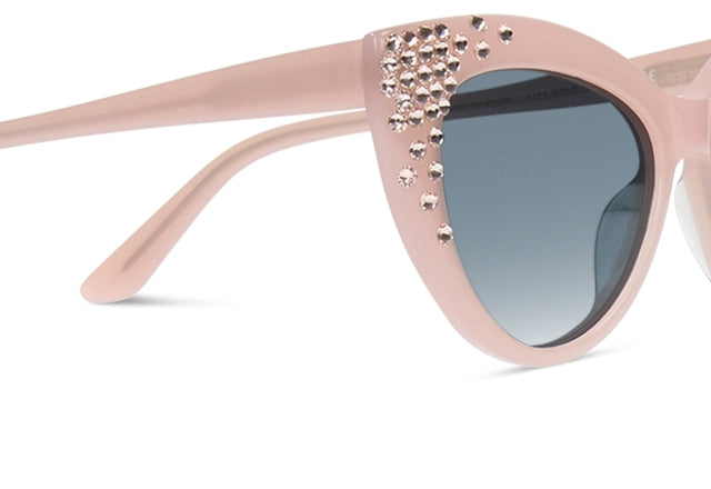 JIMMY CRYSTAL GLT1128-C3-SILK cat-eye glasses in pink acetate, showcasing a stylish full-rimmed design for women.