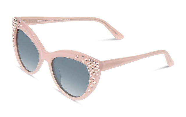 JIMMY CRYSTAL GLT1128-C3-SILK cat-eye glasses in pink acetate, showcasing a stylish full-rimmed design for women.