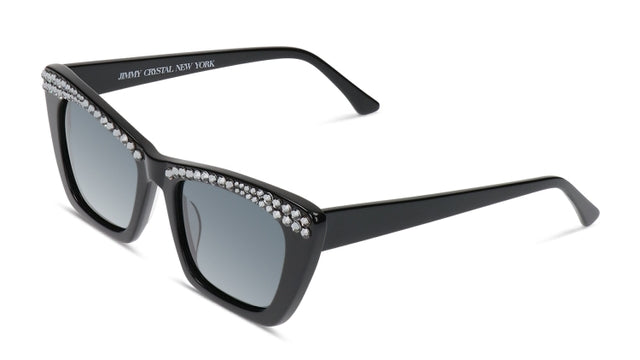 JIMMY CRYSTAL GLT1130-C1-S.NIGHT full-rimmed rectangular glasses in black acetate, designed for women.