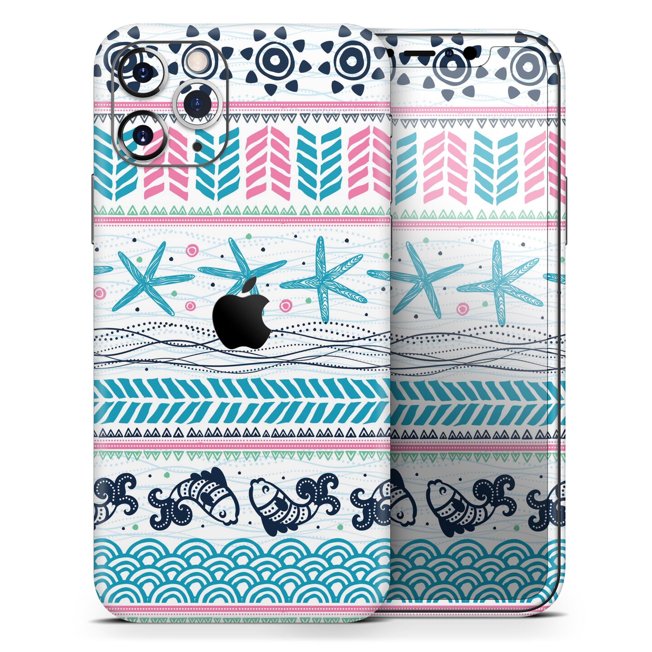 Jumping Fish Repeating Pattern skin for Apple iPhone, showcasing vibrant colors and sleek design.