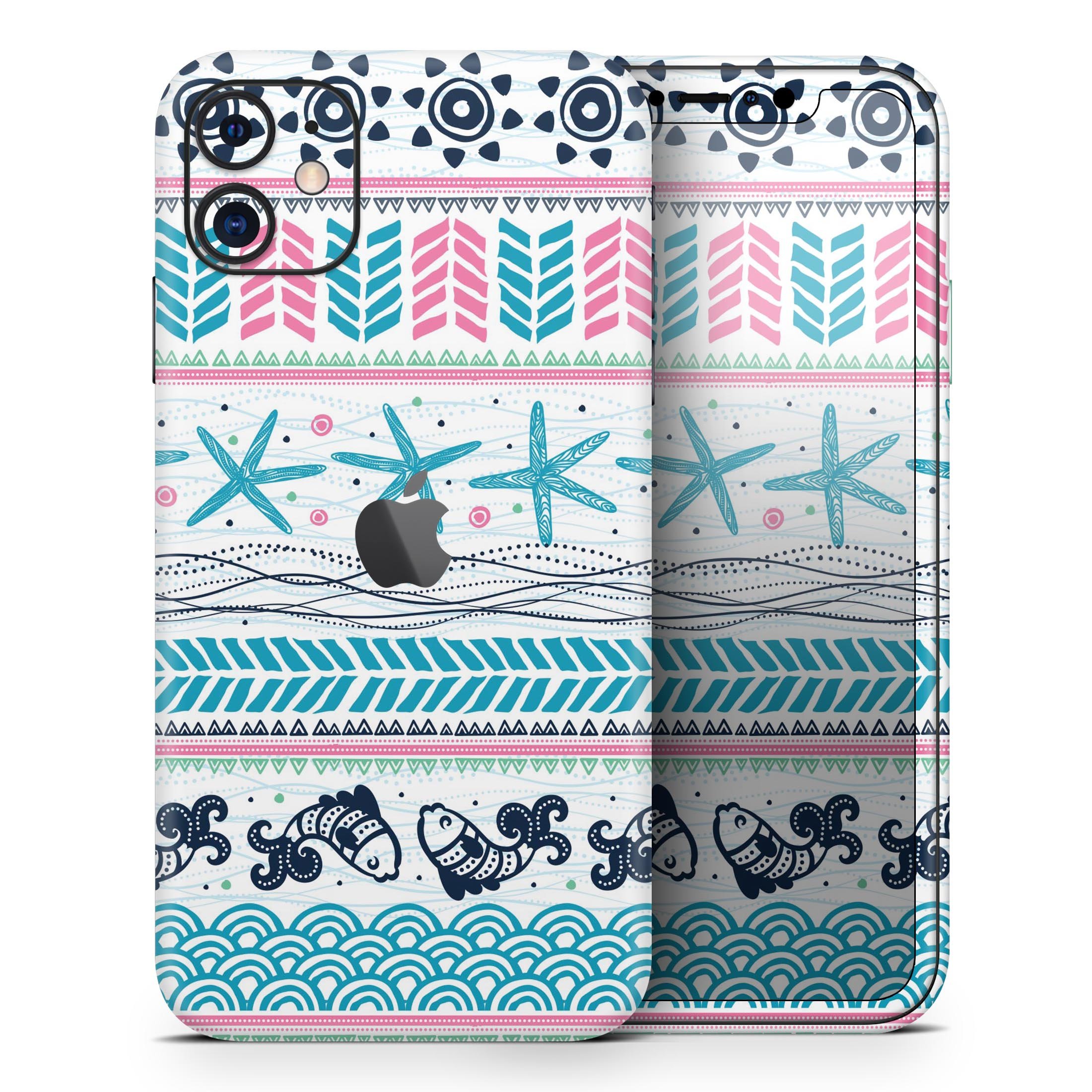 Jumping Fish Repeating Pattern skin for Apple iPhone, showcasing vibrant colors and sleek design.