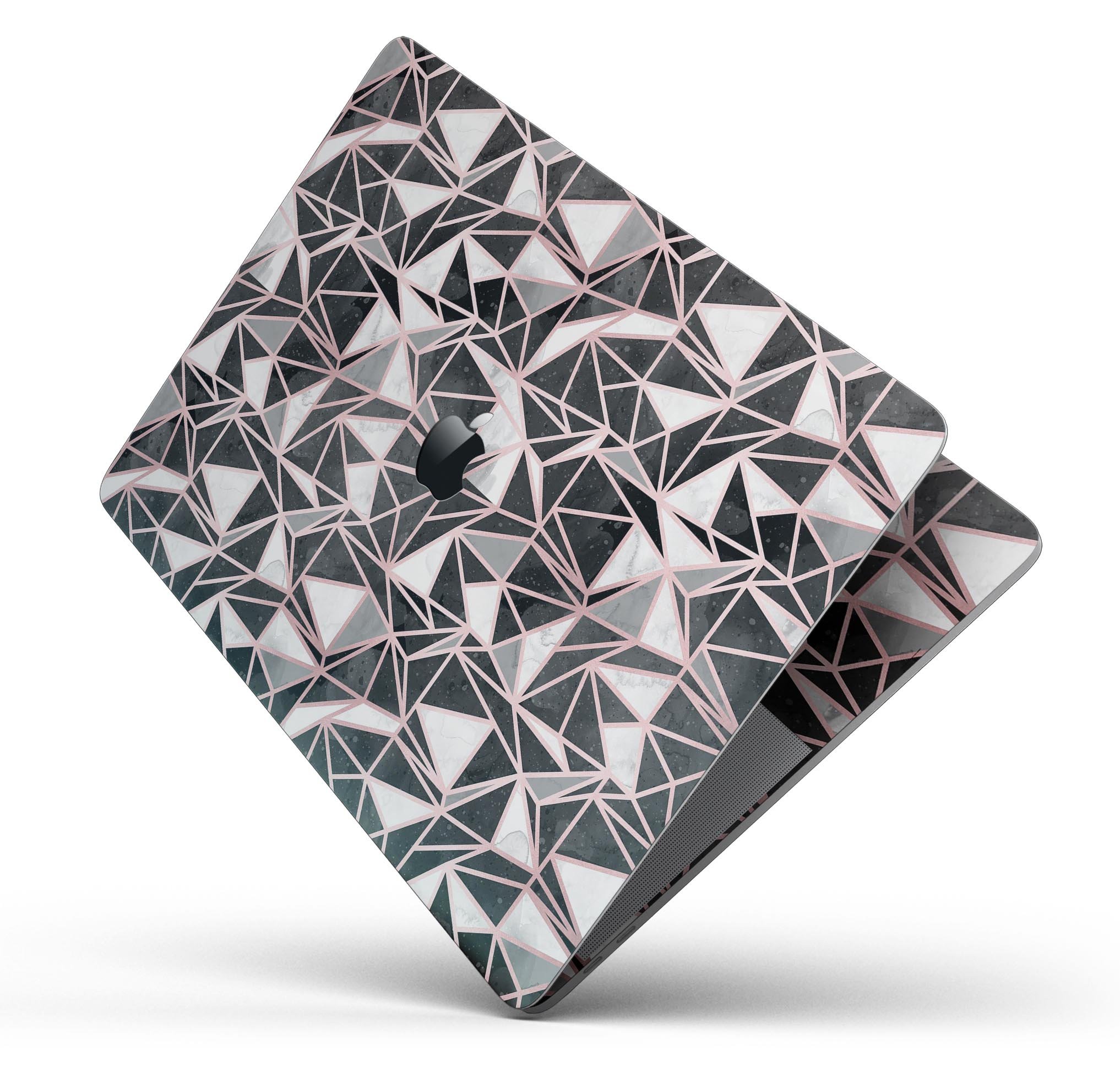 Karamfila Marble & Rose Gold skin decal wrap kit for MacBook, showcasing a stylish marble design with rose gold accents.