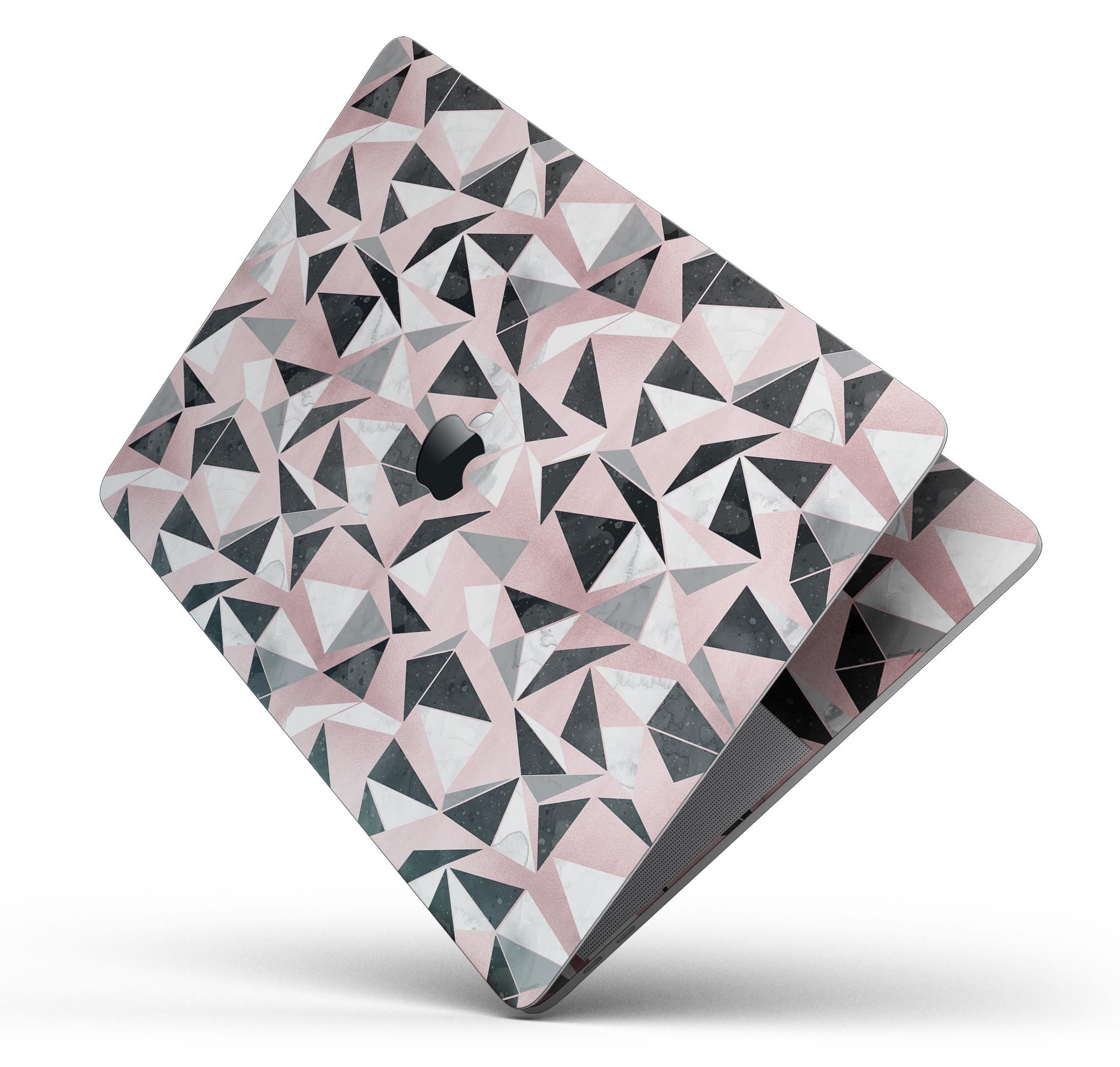 Karamfila Marble & Rose Gold skin decal wrap kit for MacBook, showcasing elegant marble design with rose gold accents.