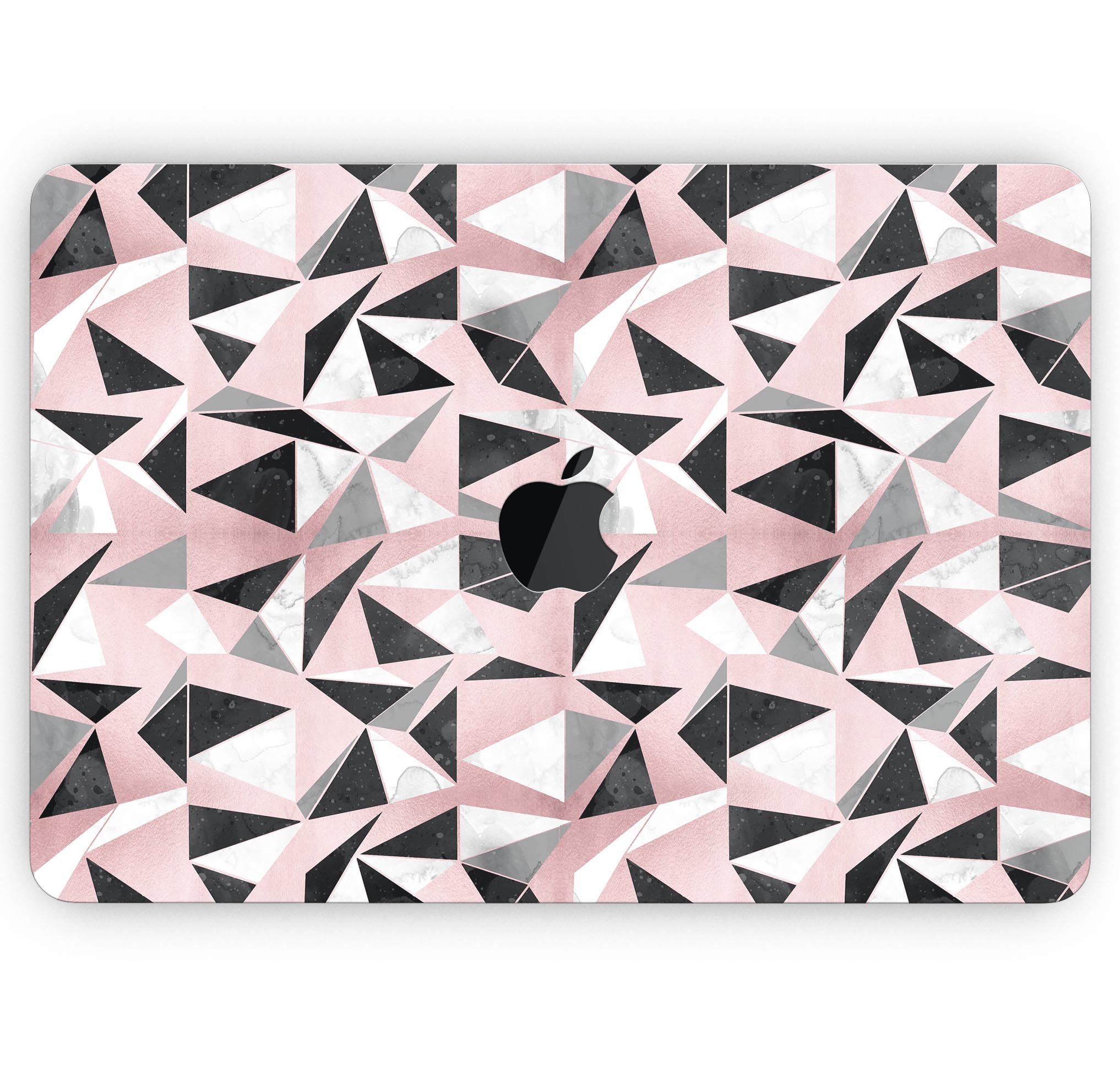 Karamfila Marble & Rose Gold skin decal wrap kit for MacBook, showcasing elegant marble design with rose gold accents.