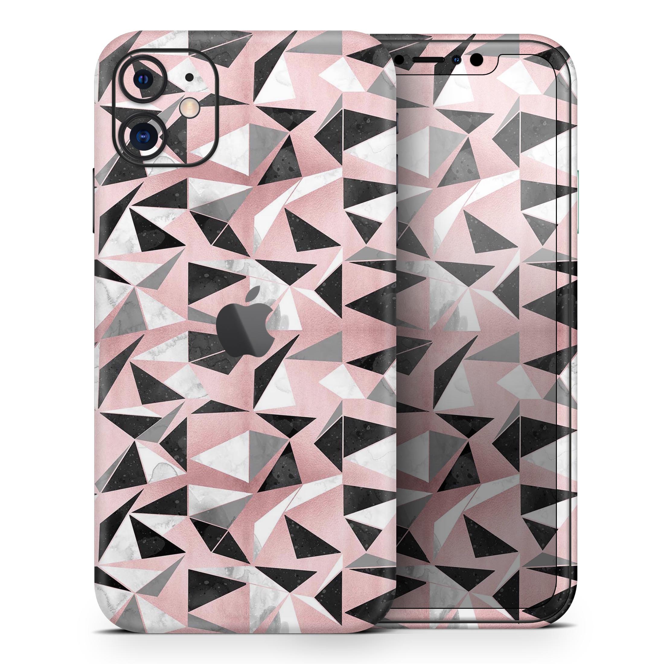 Karamfila Marble & Rose Gold skin for Apple iPhone, showcasing a stylish design with a marble pattern and rose gold accents.