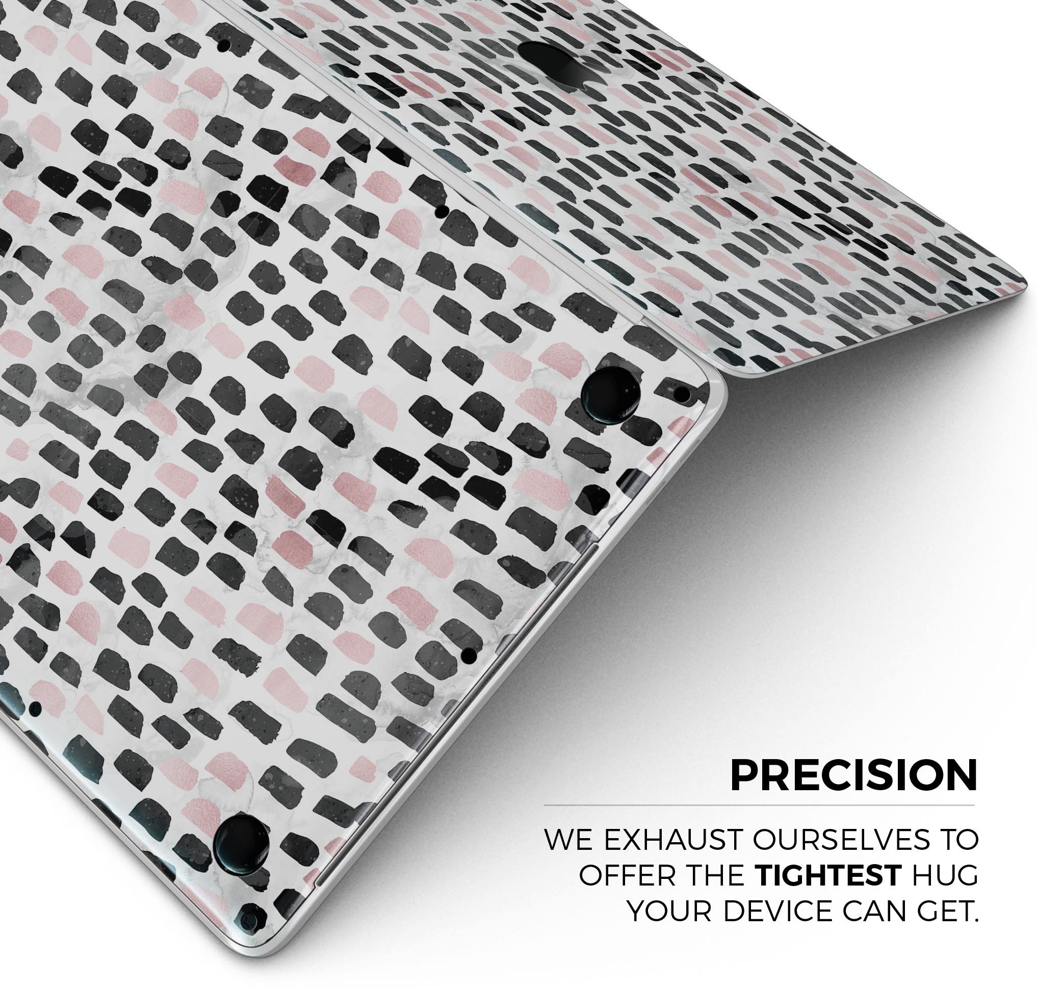 Karamfila Marble & Rose Gold skin decal wrap kit for MacBook, showcasing a stylish marble design with rose gold accents.