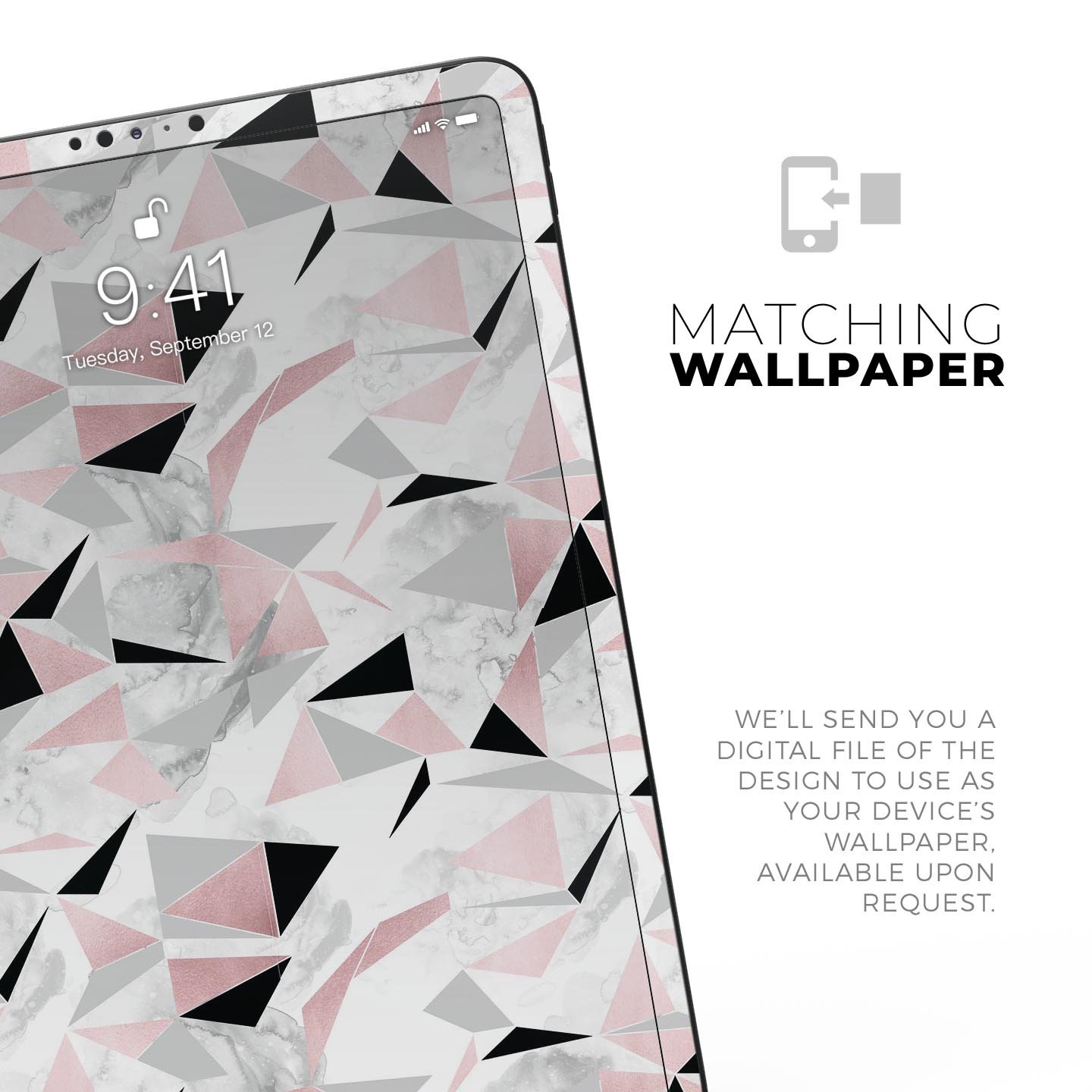 Karamfila Marble & Rose Gold skin decal for Apple devices, showcasing a stylish marble pattern with rose gold accents.