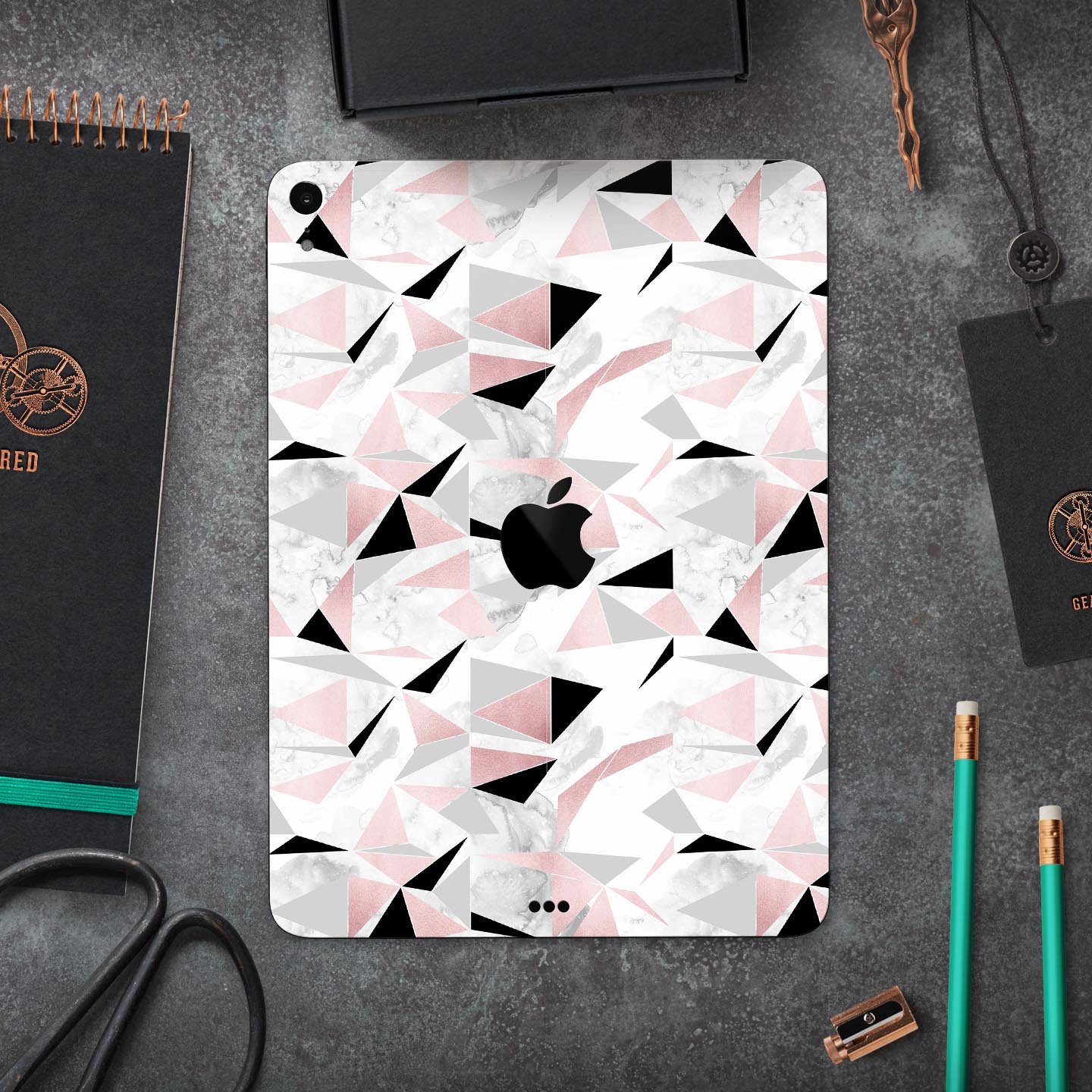 Karamfila Marble & Rose Gold skin decal for Apple devices, showcasing a stylish marble pattern with rose gold accents.