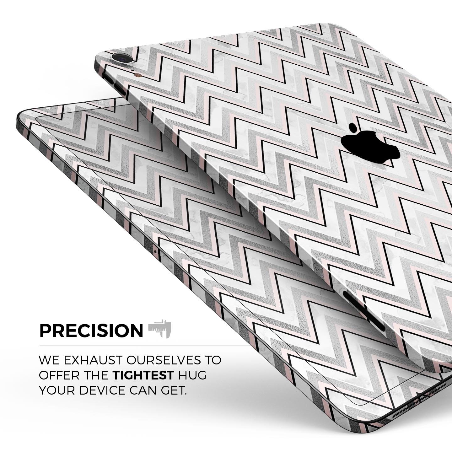 Karamfila Silver & Pink Marble V2 skin decal for Apple devices, showcasing a stylish marble design with premium finish.