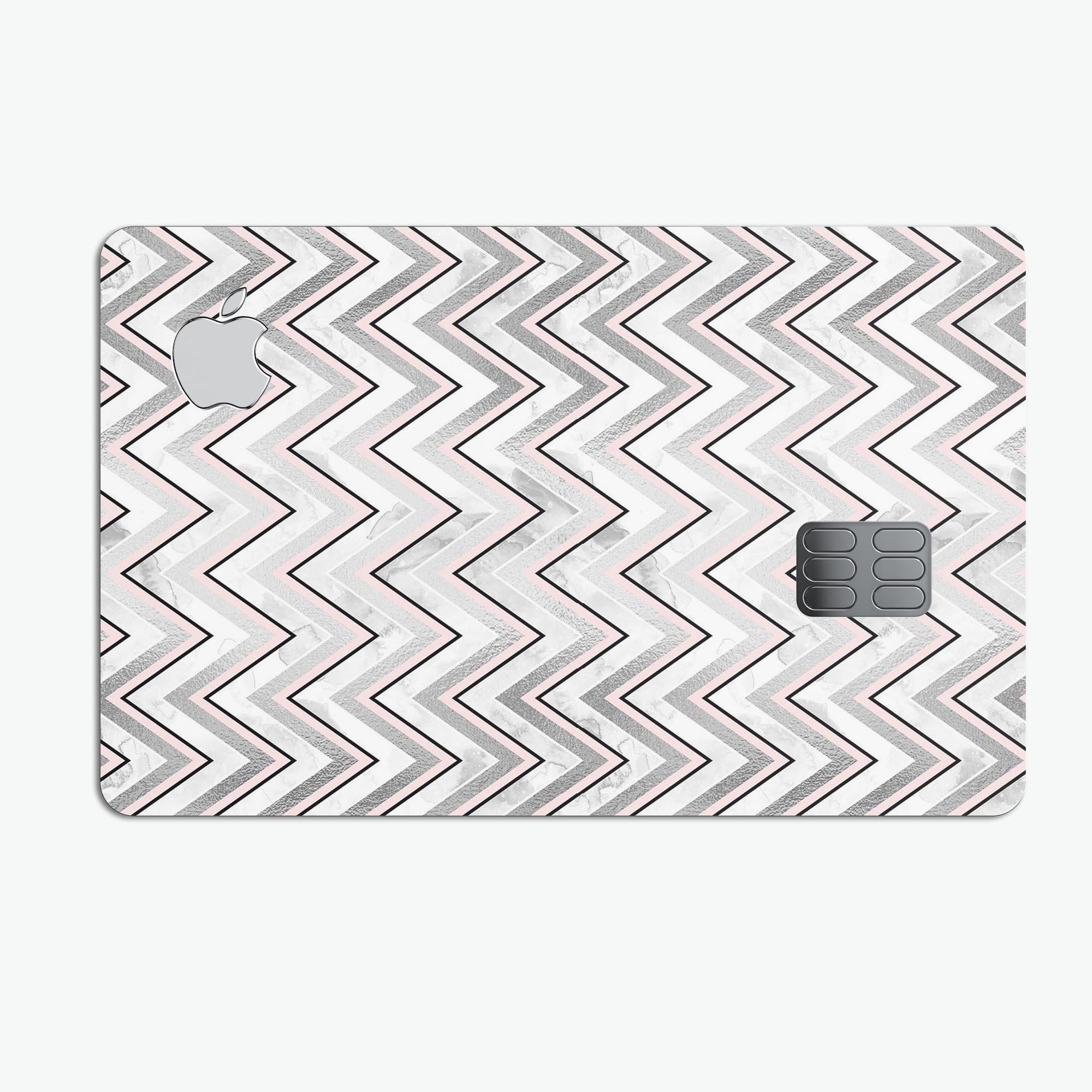 Karamfila Silver & Pink Marble V2 skin applied on an Apple Card, showcasing its stylish design and premium finish.