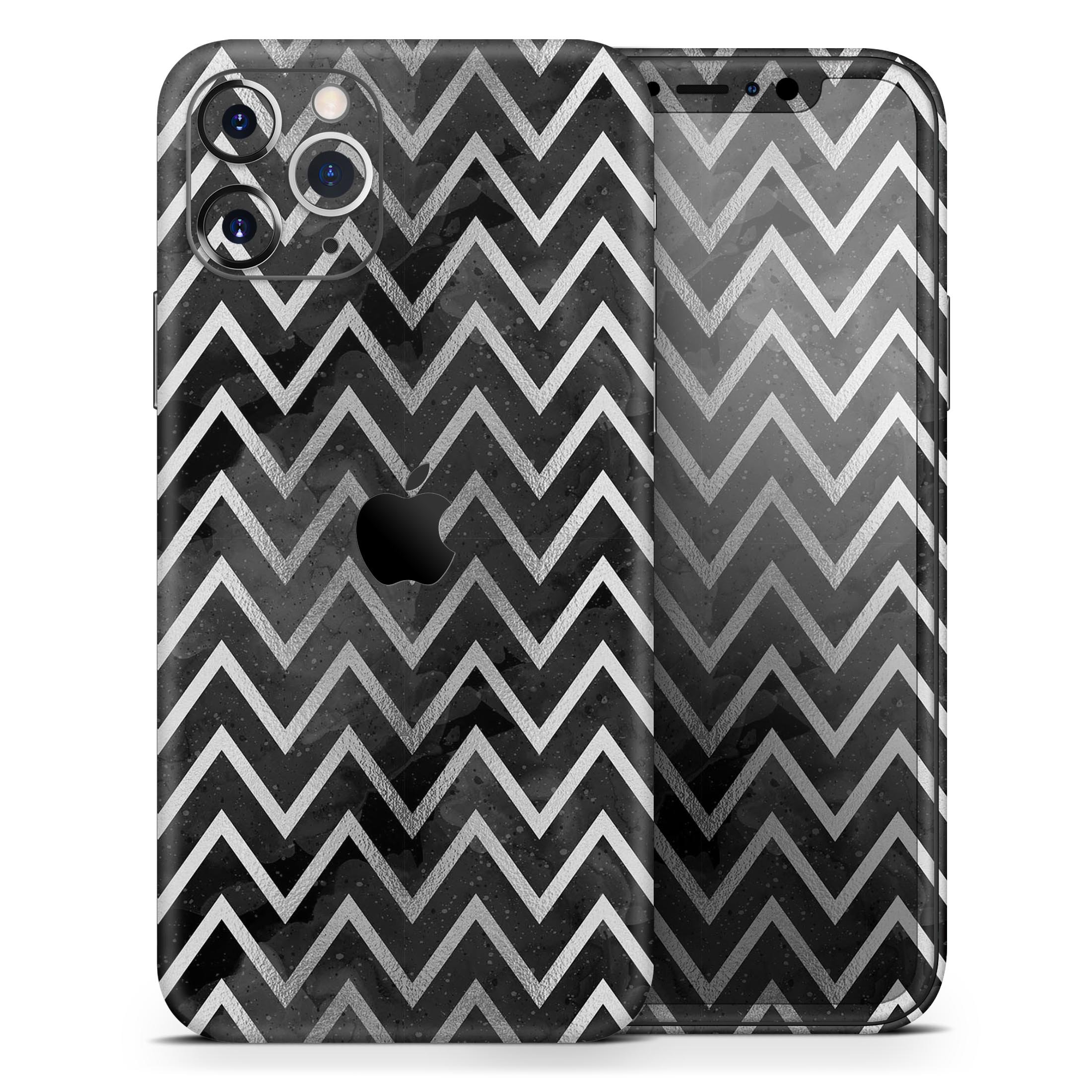 Karamfila Silver & Pink Marble V8 Skin-Kit for Apple iPhone, showcasing a stylish design with a glossy finish.