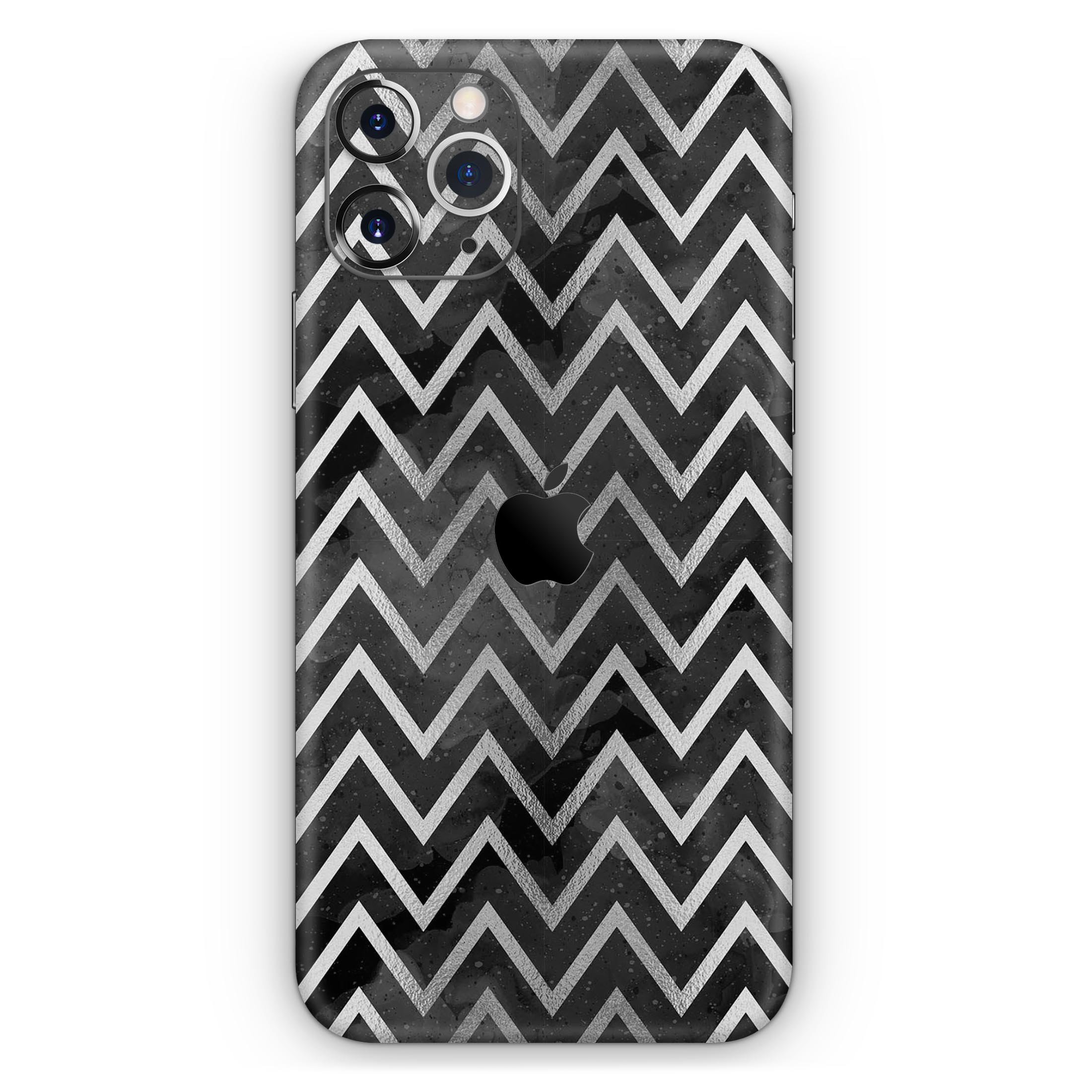 Karamfila Silver & Pink Marble V8 Skin-Kit for Apple iPhone, showcasing a stylish design with a glossy finish.