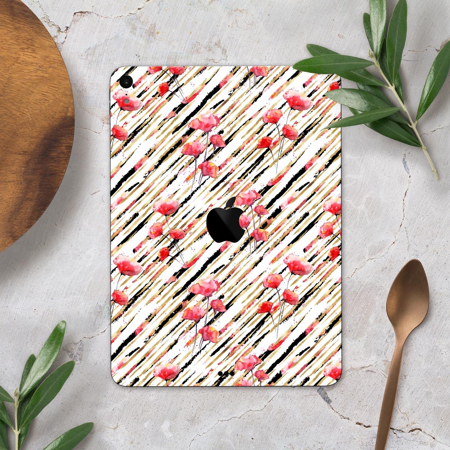 Karamfila Watercolo Poppies V11 full-body skin decal for Apple devices, featuring a vibrant poppy design on premium 3M material.