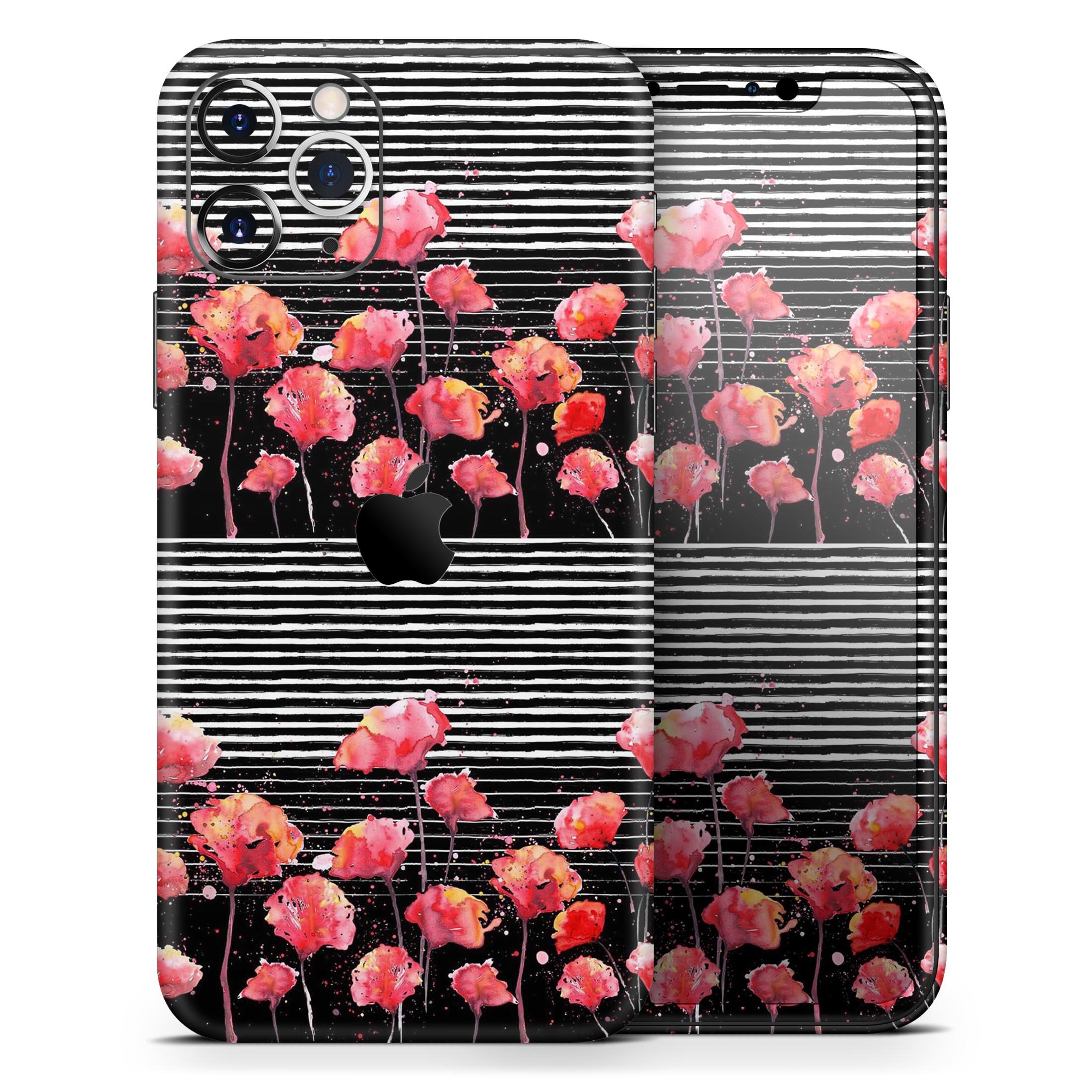 Karamfila Watercolo Poppies V1 skin for Apple iPhone, showcasing vibrant poppy design on a sleek vinyl surface.