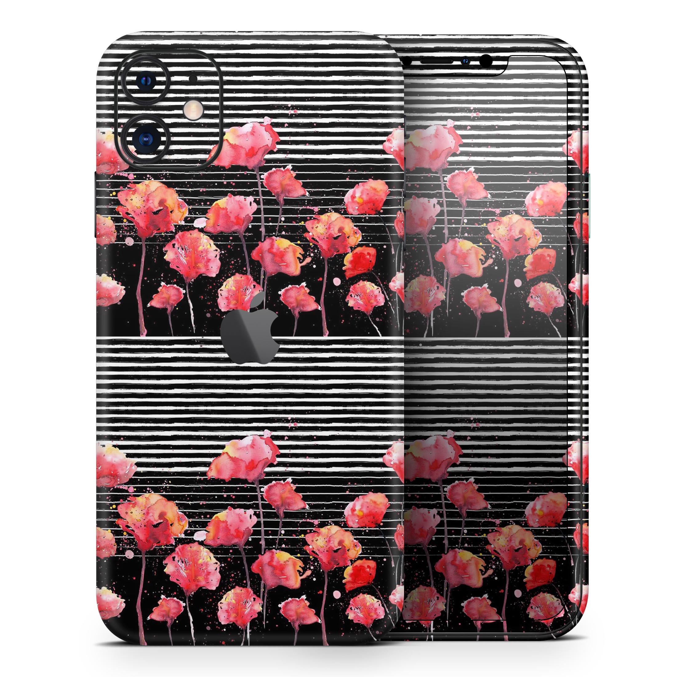 Karamfila Watercolo Poppies V1 skin for Apple iPhone, showcasing vibrant poppy design on a sleek vinyl surface.