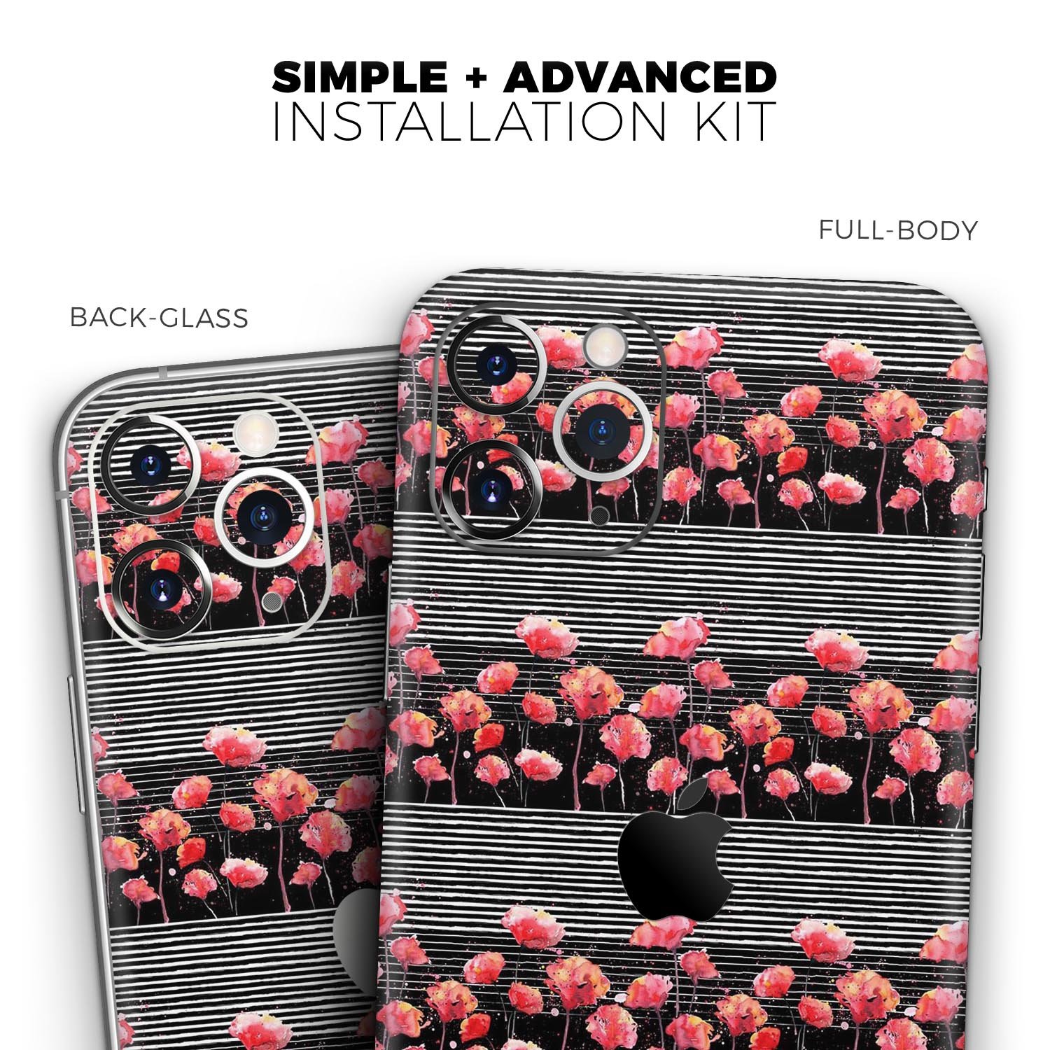 Karamfila Watercolo Poppies V2 skin for Apple iPhone, showcasing vibrant poppy design on a sleek vinyl surface.