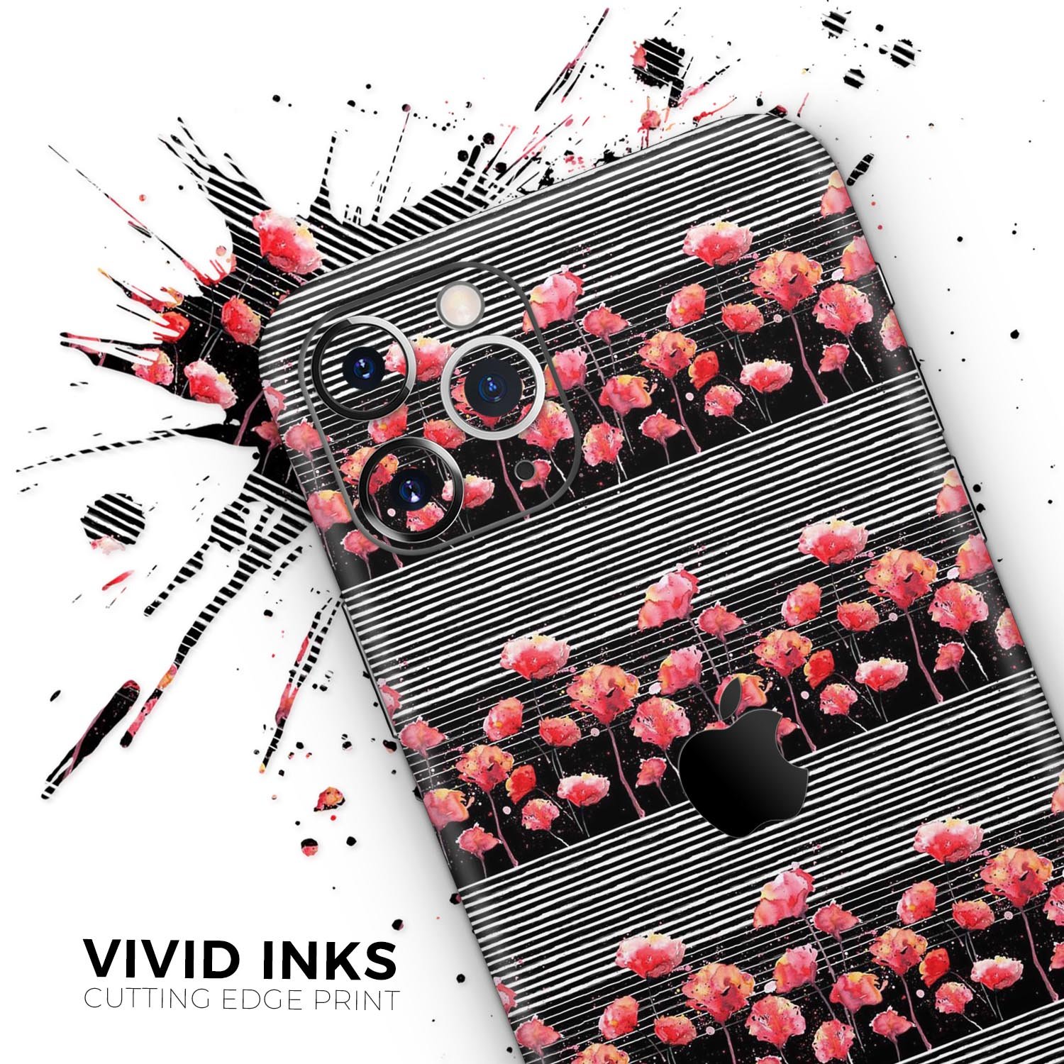 Karamfila Watercolo Poppies V2 skin for Apple iPhone, showcasing vibrant poppy design on a sleek vinyl surface.