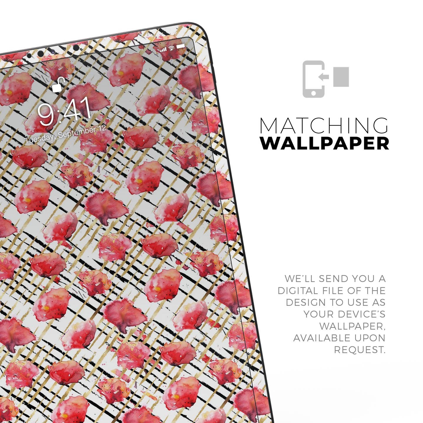 Karamfila Watercolo Poppies V24 full-body skin decal for Apple devices, featuring vibrant poppy design and premium 3M materials.