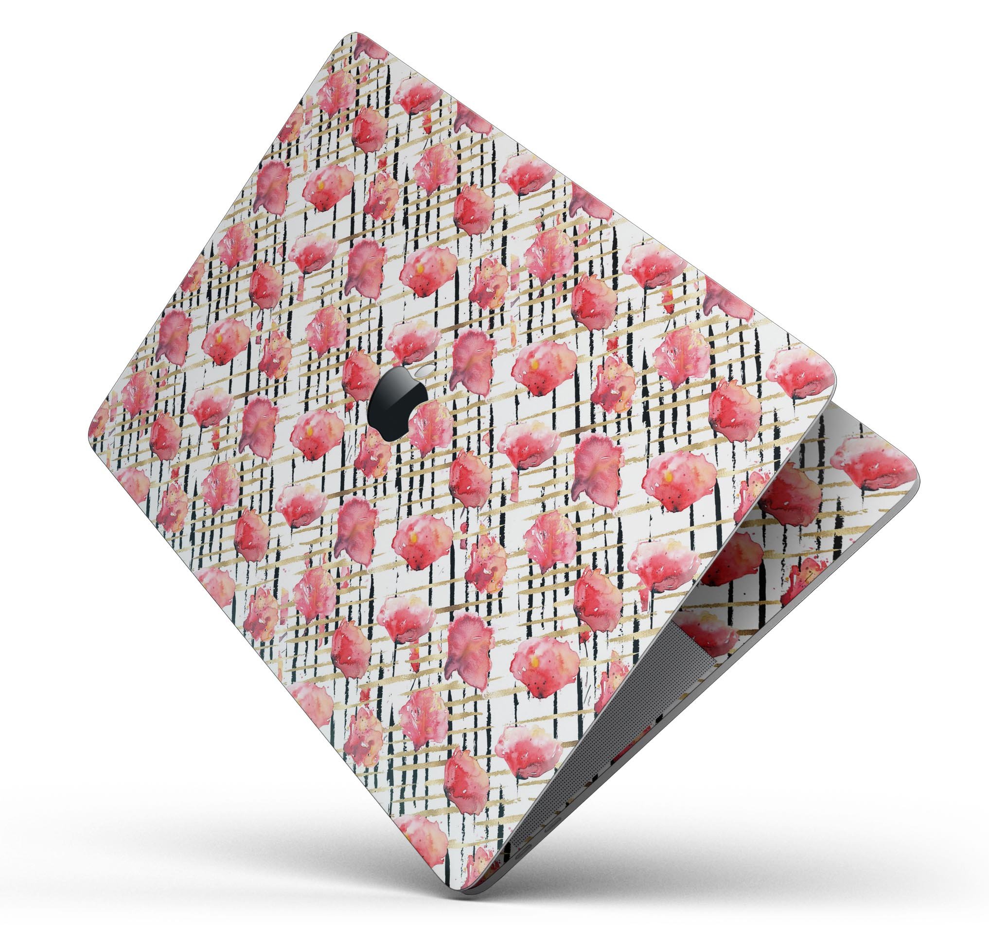 Karamfila Watercolo Poppies V24 skin decal wrap kit for MacBook, featuring vibrant poppy design and premium vinyl material.