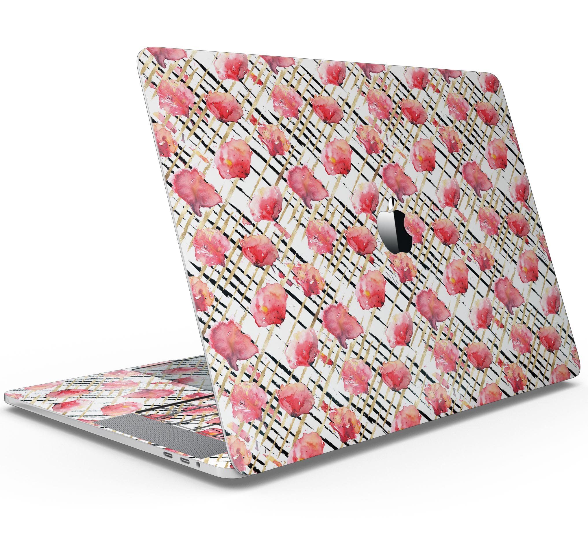 Karamfila Watercolo Poppies V24 skin decal wrap kit for MacBook, featuring vibrant poppy design and premium vinyl material.