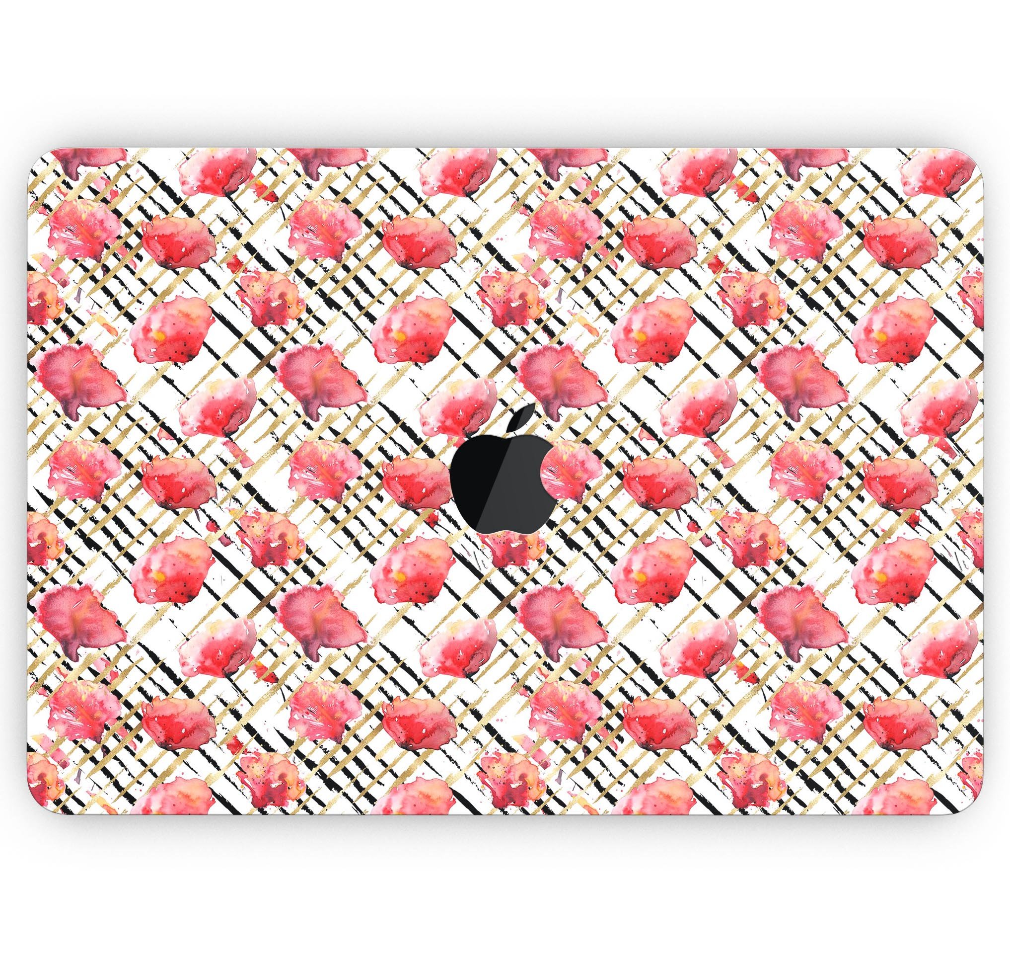 Karamfila Watercolo Poppies V24 skin decal wrap kit for MacBook, featuring vibrant poppy design and premium vinyl material.