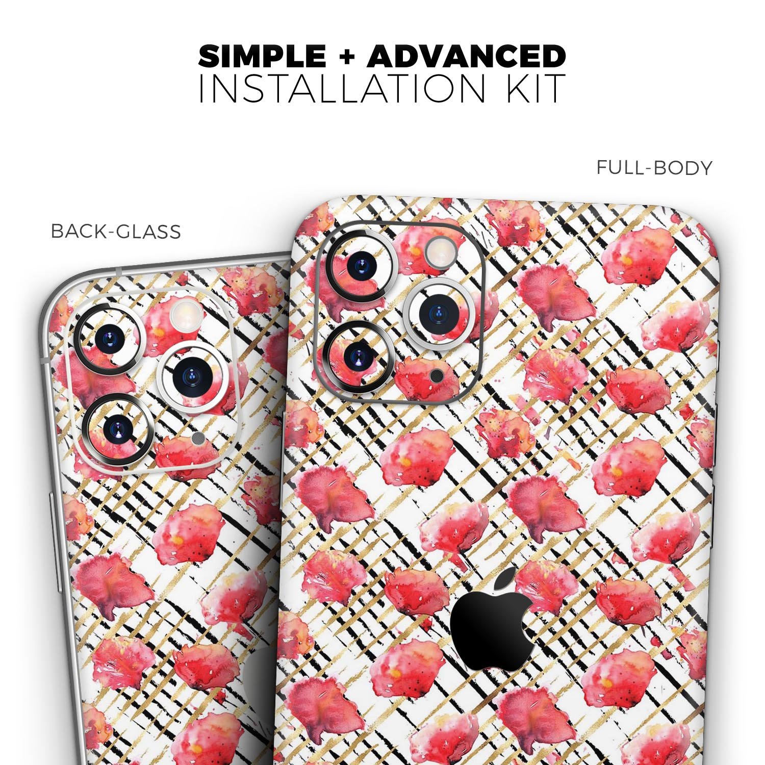 Karamfila Watercolo Poppies V24 skin for Apple iPhone, showcasing vibrant poppy design and premium vinyl material.