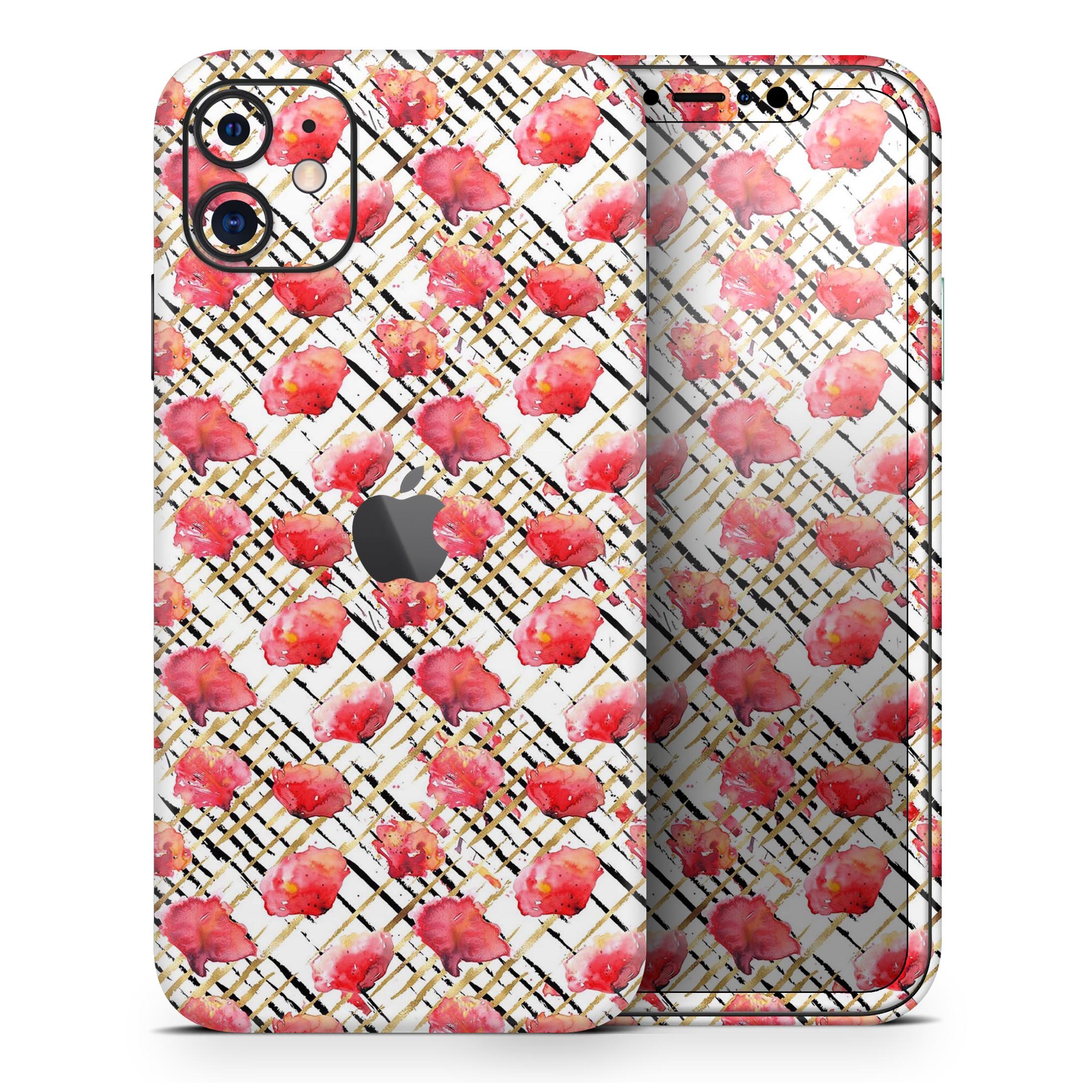 Karamfila Watercolo Poppies V24 skin for Apple iPhone, showcasing vibrant poppy design and premium vinyl material.