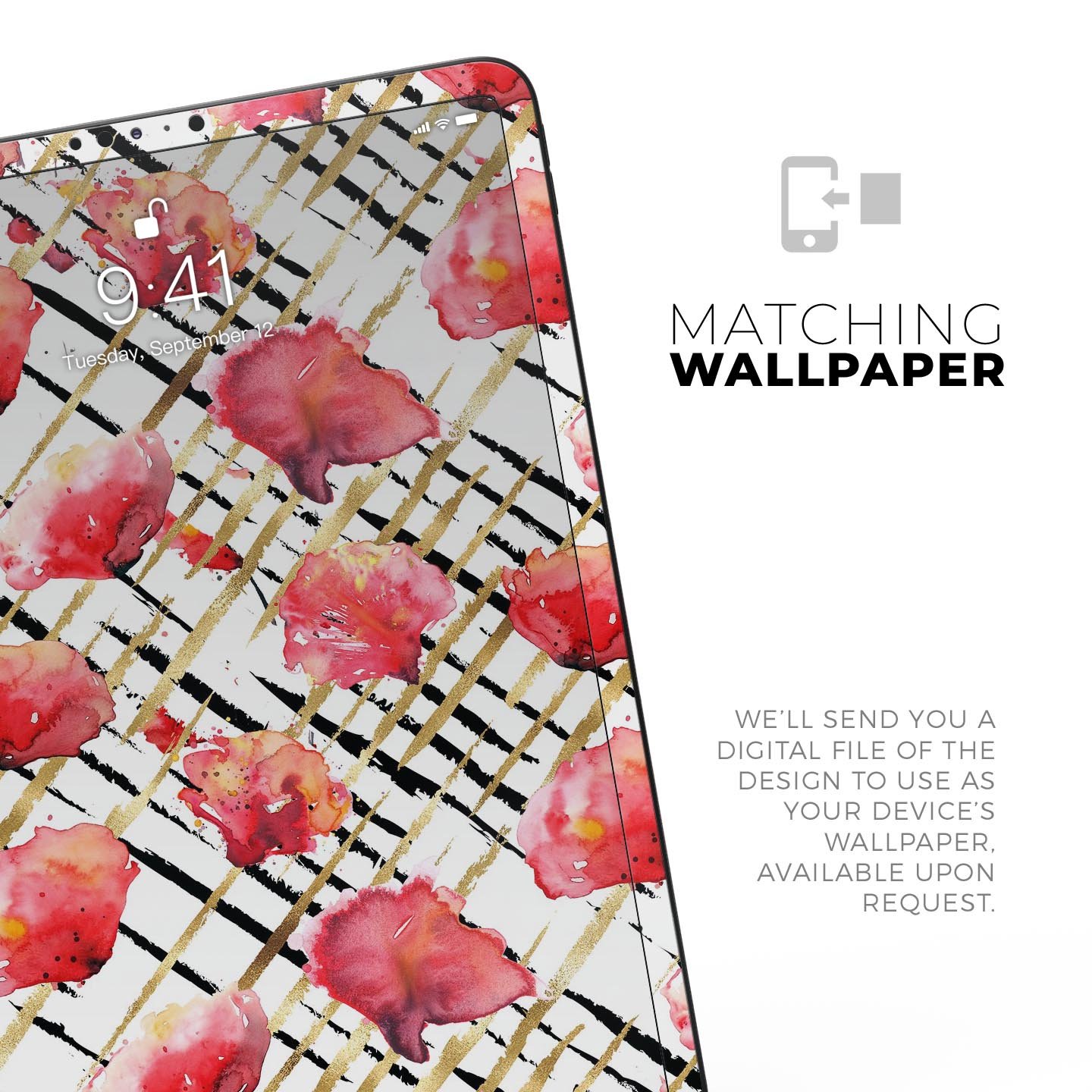 Karamfila Watercolo Poppies V25 full-body skin decal for Apple devices, featuring vibrant poppy design and premium 3M materials.