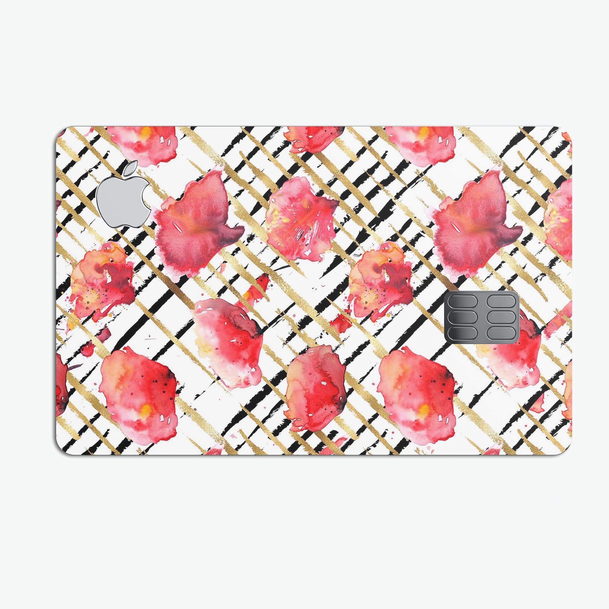 Karamfila Watercolo Poppies V25 skin kit for Apple Card, showcasing vibrant poppy design on premium vinyl.