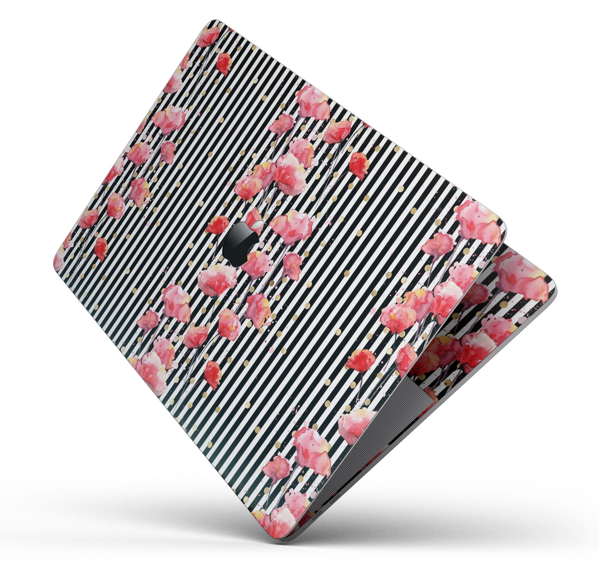 Karamfila Watercolo Poppies V27 skin decal wrap kit for MacBook, featuring vibrant poppy design and premium vinyl material.