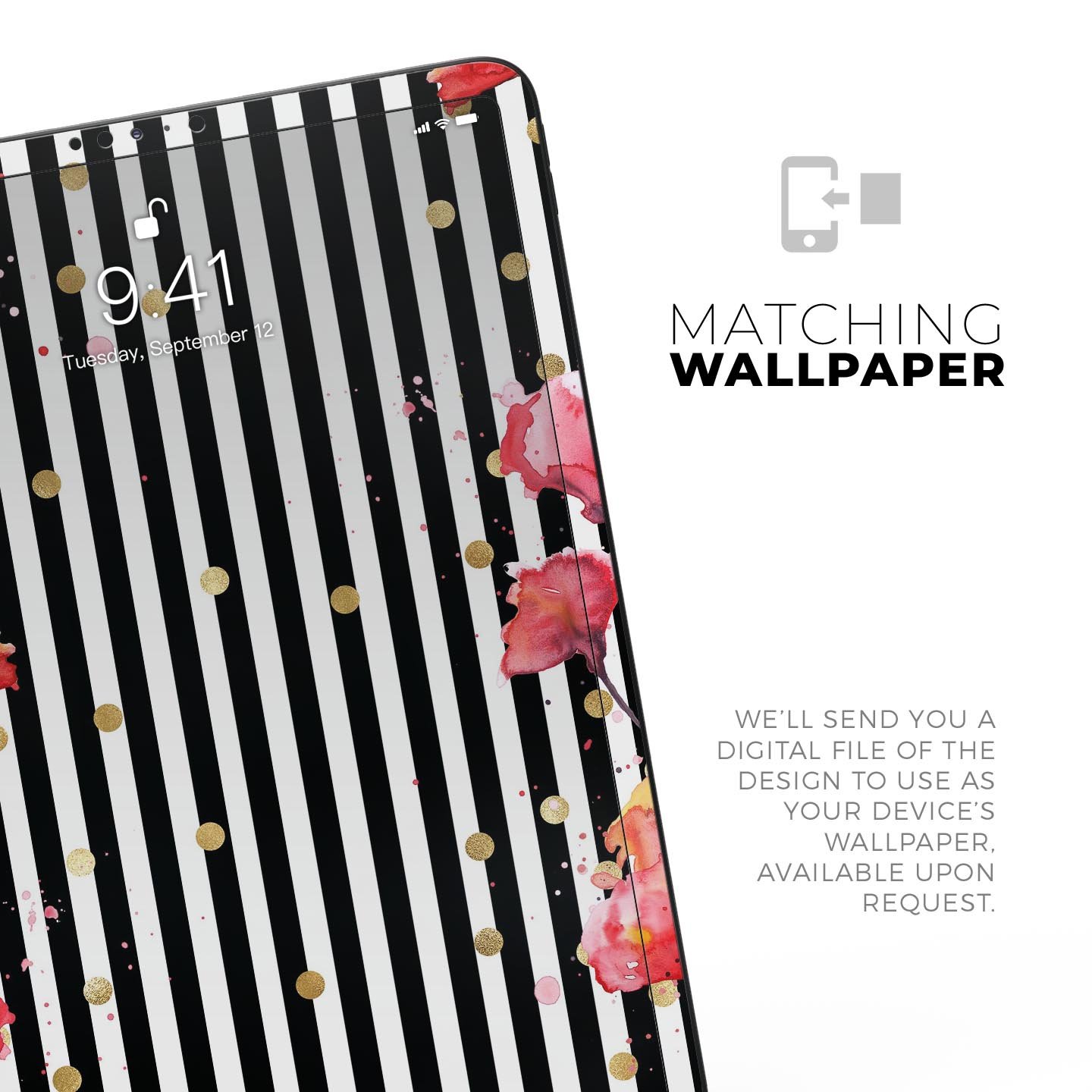 Karamfila Watercolo Poppies V28 full-body skin decal for Apple devices, featuring vibrant poppy design and premium 3M materials.