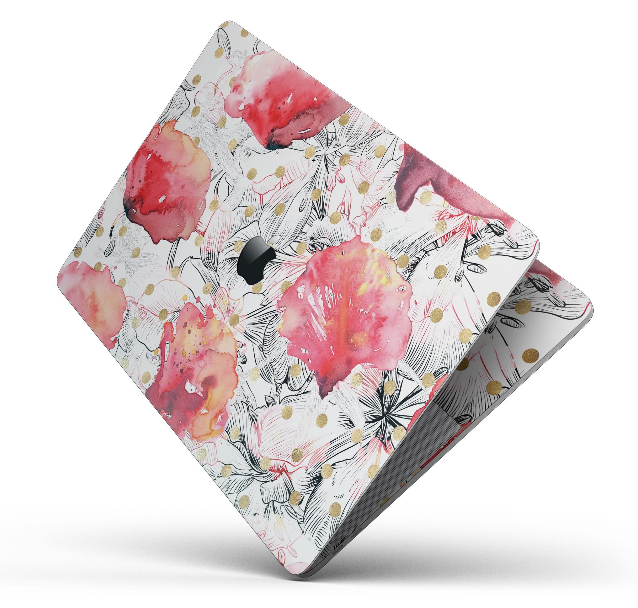 Karamfila Watercolo Poppies V29 skin decal wrap kit for MacBook, featuring vibrant poppy design and premium vinyl material.