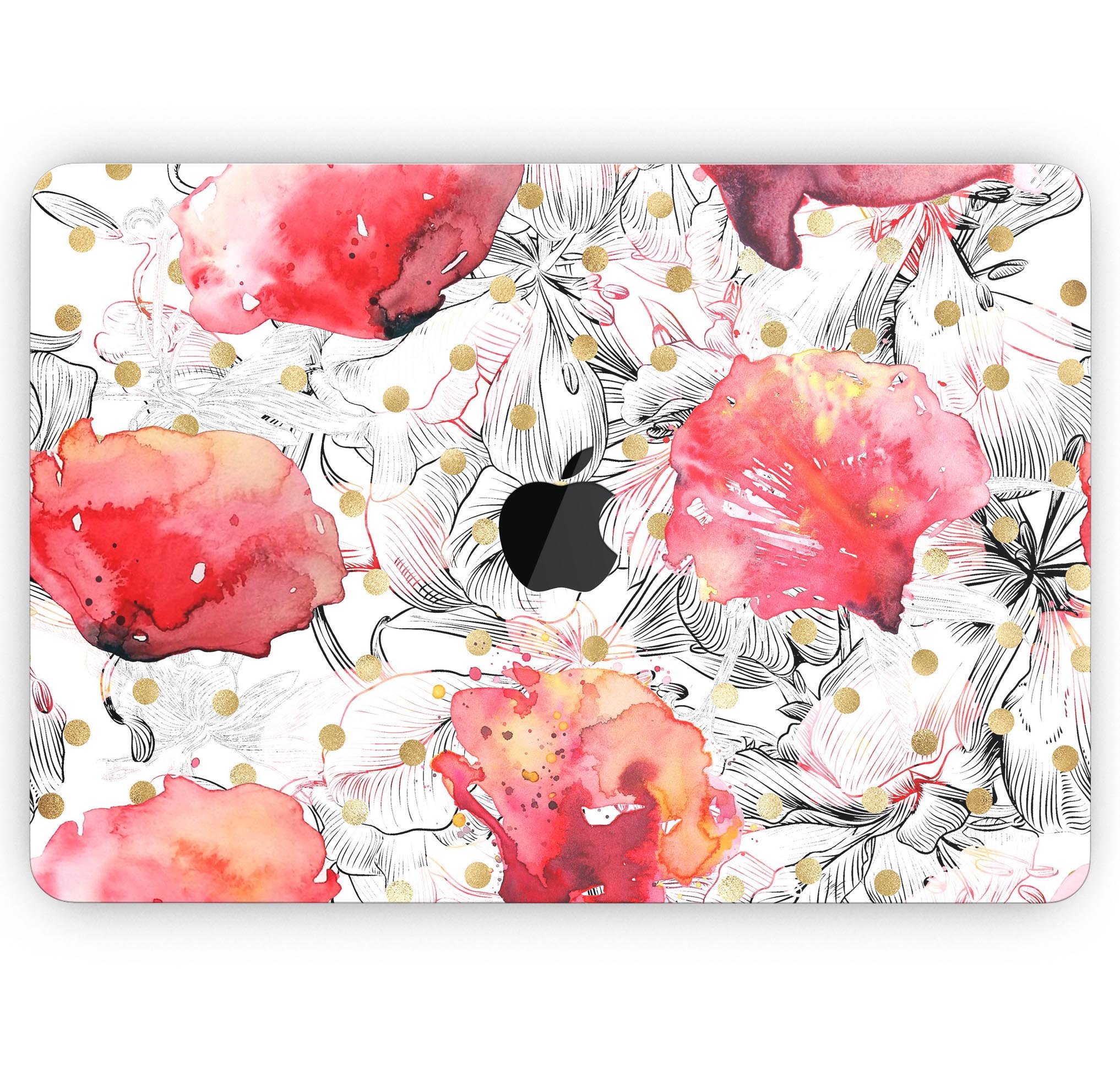 Karamfila Watercolo Poppies V29 skin decal wrap kit for MacBook, featuring vibrant poppy design and premium vinyl material.