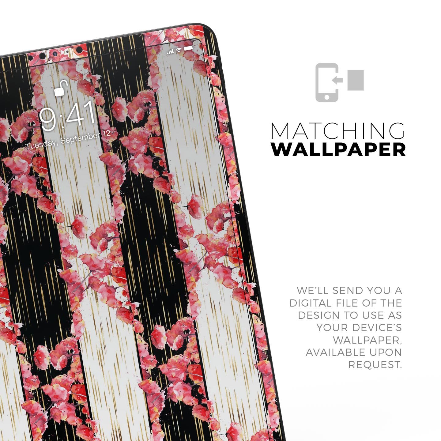 Karamfila Watercolo Poppies V6 full-body skin decal for Apple devices, featuring vibrant poppy design and premium 3M materials.