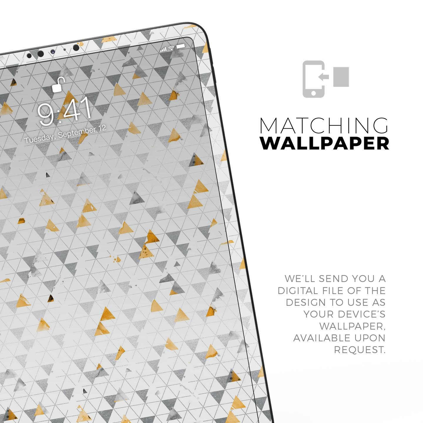 Karamfila Yellow & Gray Floral V3 skin decal for Apple devices, showcasing vibrant floral design and premium finish.